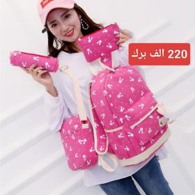 حقيبة ظهر مدرسية قماشية مكونة من 4 قطع من Weimei 