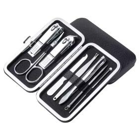 طقم قص أظافر باديكير 19 قطعة مع مقص وملاقط وأدوات مانيكير احترافية